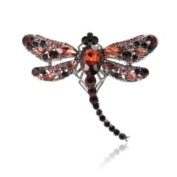 Beaut&Berry Classic Rhinestone Dragonfly Brooches for Women Unisex Insect Pins Casual Party Accessories Gifts Friends Decoration
