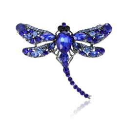Beaut&Berry Classic Rhinestone Dragonfly Brooches for Women Unisex Insect Pins Casual Party Accessories Gifts Friends Decoration