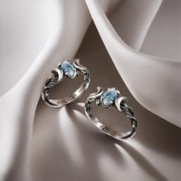 YILUOCD Vintage Natural Moonstone Ring Witchcraft Triple Moon Goddess Rings for Women Engagement Party Wedding Jewelry Anillos
