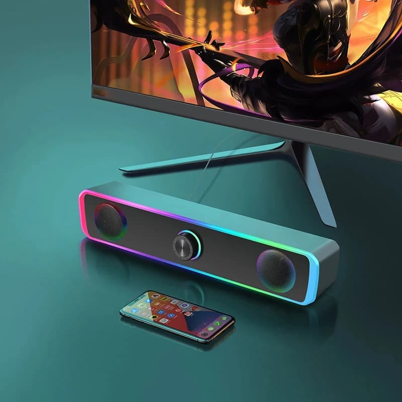 Bluetooth Speaker 4D Surround Soundbar Wired Computer Speakers Stereo Subwoofer Sound Bar for Laptop PC Theater TV Aux 3.5mm