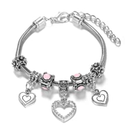 Multi Style Rhinestone 6 Color Beaded Bangle Lobster Buckle Adjustable Snake Chain Elephant Bracelet Pendant Woman Jewelry Gift