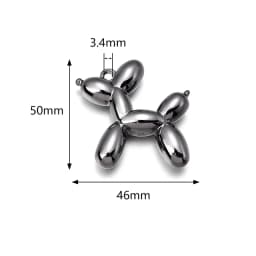 Louleur 5Pcs 46x50mm Fluffy Balloon Dog Shape Acrylic Pendant Charms Pendant For Bracelet DIY Necklace Jewelry Making
