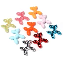 Louleur 5Pcs 46x50mm Fluffy Balloon Dog Shape Acrylic Pendant Charms Pendant For Bracelet DIY Necklace Jewelry Making