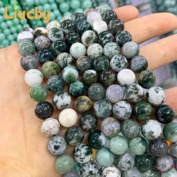 Natural White tree patterned agate Smooth Loose Handmade For Jewelry Making DIY Earrings Charm Bracelet 15" Strand 4/6/8/10/12mm