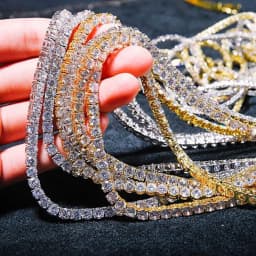 Hip Hop Jewelry Cubic Zirconia Iced Out Tennis Chain Iced Out 18k Gold Plated Bling Necklace For Women Drop Shipping