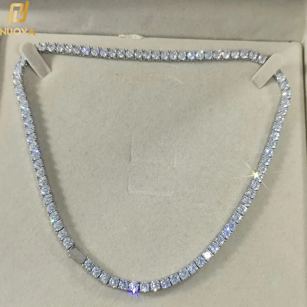 Hip Hop Jewelry Cubic Zirconia Iced Out Tennis Chain Iced Out 18k Gold Plated Bling Necklace For Women Drop Shipping