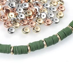 200PCS Mixed Color 6mm CCB Charm Spacer Wheel Bead Round Loose Beads Gold Silver For DIY Jewelry Making Accessories