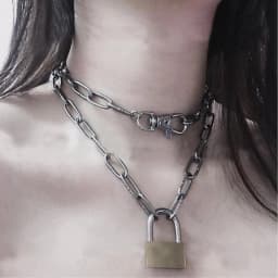 Retro Punk Fashion Exaggerated Thick Chain Necklace Simple New Couple Multi-Layer Lock Necklace Unisex Jewelry Accessories
