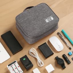 New Travel Digital Data Line Storage Bag Large Capacity Anti-moisture Grid Multi-functional Headphone Charger Finishing-ag