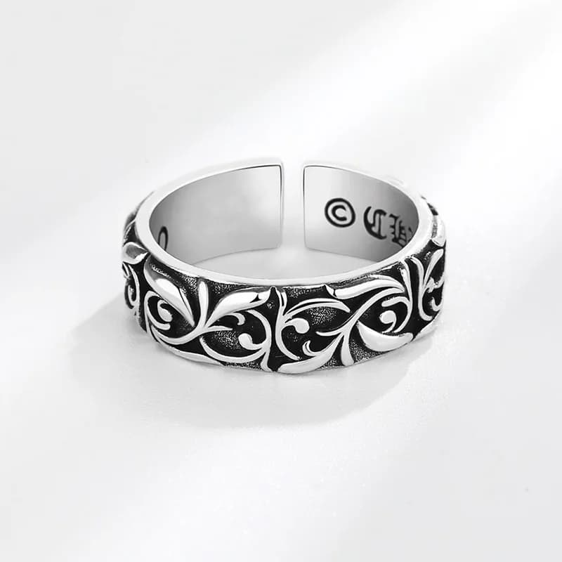 Retro Eternal Vine Ring Silver Color Punk Gothic Vintage Open Ring For Men Women Handmade Designer Jewelry Unisex Accessories