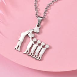 Girls Boy Children Stainless Steel Family Necklaces Mama Pendants Necklace Birthday Gifts For Women Jewelry Mother's Day Jewelry