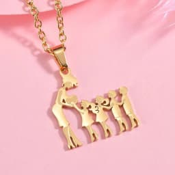 Girls Boy Children Stainless Steel Family Necklaces Mama Pendants Necklace Birthday Gifts For Women Jewelry Mother's Day Jewelry