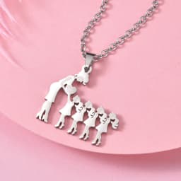 Girls Boy Children Stainless Steel Family Necklaces Mama Pendants Necklace Birthday Gifts For Women Jewelry Mother's Day Jewelry