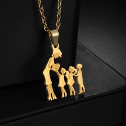 Girls Boy Children Stainless Steel Family Necklaces Mama Pendants Necklace Birthday Gifts For Women Jewelry Mother's Day Jewelry