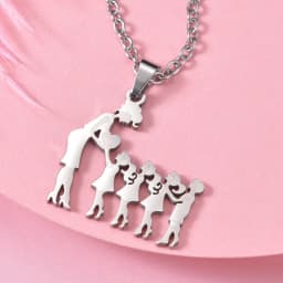 Girls Boy Children Stainless Steel Family Necklaces Mama Pendants Necklace Birthday Gifts For Women Jewelry Mother's Day Jewelry