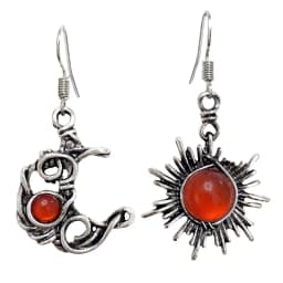 Silver Color Fashion Bohemia Sun Moon Earrings Crystal Drop Earrings Women Female Earring Jewelry Gift