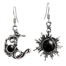 Silver Color Fashion Bohemia Sun Moon Earrings Crystal Drop Earrings Women Female Earring Jewelry Gift