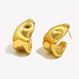 E.B.belle Abstract Geometric Trapezoid Shape Creole Stainless Steel Earrings For Woman Unusual Earrings Women's Ear Creoles