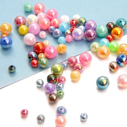 6/8/10mm Plastic Plated AB Color Beads Shiny Acrylic Loose Spacer Beads for DIY Jewelry Making Necklace Bracelet Accessories
