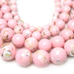 Natural Second Generation Pink Shell Turquoises Stone Loose Round Beads for Jewelry Making Diy Bracelet Necklace 4-12mm 15"