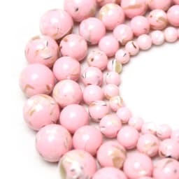 Natural Second Generation Pink Shell Turquoises Stone Loose Round Beads for Jewelry Making Diy Bracelet Necklace 4-12mm 15"