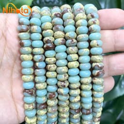 Natural Stone Rondelle Beads Agates Turquoises Jaspers Crystal Spacer Beads For Accessories Jewelry Making 15'' Strand 6/8/10mm