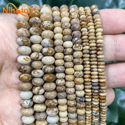Natural Stone Rondelle Beads Agates Turquoises Jaspers Crystal Spacer Beads For Accessories Jewelry Making 15'' Strand 6/8/10mm