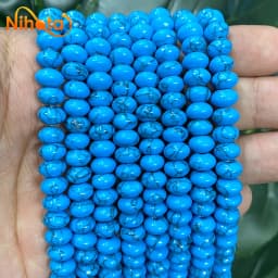 Natural Stone Rondelle Beads Agates Turquoises Jaspers Crystal Spacer Beads For Accessories Jewelry Making 15'' Strand 6/8/10mm