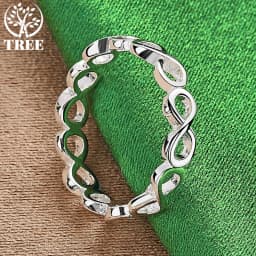 925 Sterling Silver Beautiful Classic Hollow 8 Ring For Women Men rings Fashion Birthday Banquet Party Wedding Charm Jewelry