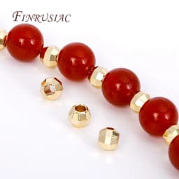 2.5/3/4/5mm 18K Gold Plated Shiny Faceted Round Ball Beads Metal Spacer Beads Bracelets Separator Beads For Jewelry Making