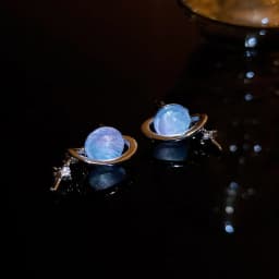 New Round Woman Earrings Planet Girl Cat Eye Personality Hundred Match Earrings Engagement Exquisite Jewellery Gifts
