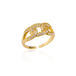 Zircon Bar Rings For Women Gold Plated Stainless Steel Bar Opening Ring 2023 Trending Luxury Wedding Aesthetic Jewelry anillos