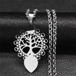 2026 Tree of Life Stainless Steel Long Necklace for Men Black Color Necklaces & Pendants Jewelry Cadenas Para Hombre N834S03