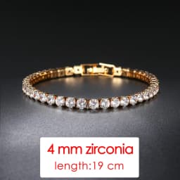 Tennis Chain Bracelets For Women Fashion Small Cubic Zircon Crystal Rose Gold Color Wedding Party Friends Gift Jewelry KC128M