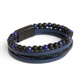 Men Leather Bracelet Classic Fashion Tiger Eye Beaded Multi Layer Leather Bracelet For Men Jewelry Gift