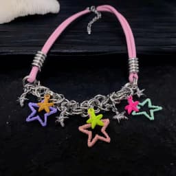 Star Sequin Hollowed Out Necklace for Women Fashion Inlaid Rhinestone Tassels Choker Necklace Y2k Style Accessories Gift
