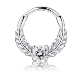 Drperfect 16G Septum Clicker Ring Stainless Steel CZ Opal Cartilage Helix Tragus Daith Earring Nose Rings Hoop Piercing Jewelry