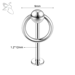 ZS 1 Piece 6/8/10/12MM Stainless Steel Lip Labret Piercing Punk Monroe Lips Stud Cartilage Helix Piercings Tongue Ring Jewelry