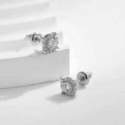 MODIAN D Color Moissanite Stud Earrings Round Cut Lab Created Diamond 925 Sterling Silver Silver Bridal Jewelry For Women Gifts