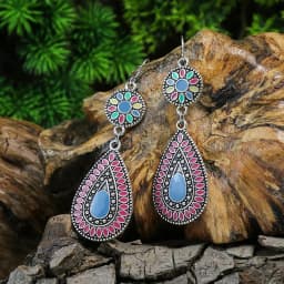 New Bohemian Alloy Earrings Round Drop Oil Multicolor Diamonds Sun Flower Distinctive Embellishment Gifts Party