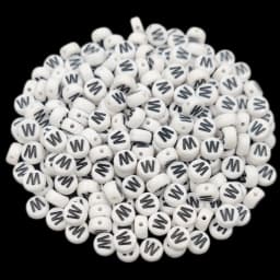 7mm 50Pcs Acrylic 26 English Letter Flat Round Beads Black on white DIY Crafts Necklace Bracelet Pendant For Jewelry Making