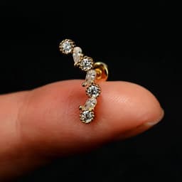 1PC 20G Women's Fashion Stainless Steel Crystal CZ Ear Studs Cartilage Helix Lobe Earring 2024 Trendy Piercing Jewelry for Teens