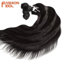 FASHION IDOL 6Pcs Water Wave Hair Bundles Synthetic Hair Extensions 20 inch Ombre Blonde Fake Hair Weave Body Wave Fiber Hair