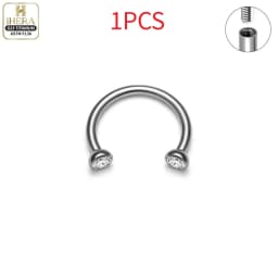 1/10 PCS G23 Titanium ASTM-F136 Piercings Nose Ring C Rod Body Jewelry Internal Thread Cartilage Helix Earrings Wholesale