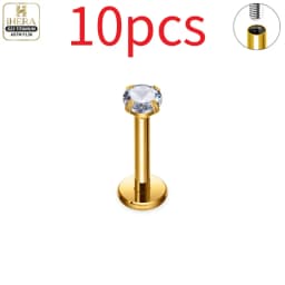 1/10 PCS G23 Titanium ASTM-F136 Piercings Nose Ring C Rod Body Jewelry Internal Thread Cartilage Helix Earrings Wholesale