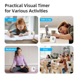 Yunbaoit Visual Timer with Night Light, 60-Minute Countdown Timer for Kids and Adults, Silent Classroom Timer for Home, School