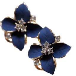 New Elegant and Noble Earrings Blue Flower Crystal Camellia Earrings Ladies Simple Christmas Earrings Pendant Party JewelryGifts