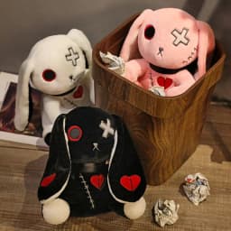 Spooky Gothic Bunny Stuffed Crazy Rabbit Plush Toys, Spooky Gothic Bunny Stuffed Animal Cute Horror Dreadful Bunny Doll, For Hal