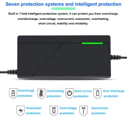 36V 48V 60V 72V Charger 2A 5A Lithium Battery Pack 42 54.6 67.2 84V 10 13 16 20S Smart Intelligent Fast Charging Charger EU Plug