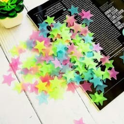 100Pcs Luminous Stickers Stars Wall Stickers Bedroom Luminous Stickers Fluorescent Three-dimensional Wall Stickers